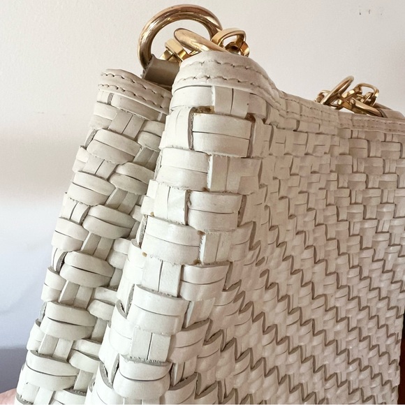 Vintage Leather Woven Cream Bag - Picture 7 of 10